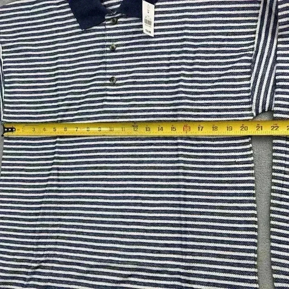 Cherokee Shirt Mens Medium Striped Polo Pull On Button Front Long Sleeve Vintage - Picture 3 of 9